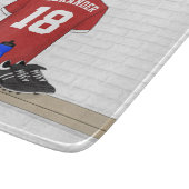 サッカーパーソナライズされた赤と白ジャージー カッティングボード (角)