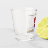 サッカーパーソナライズされた赤と白ジャージー ショットグラス (左)