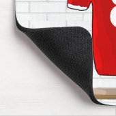 サッカーパーソナライズされた赤と白ジャージー マウスパッド (コーナー)