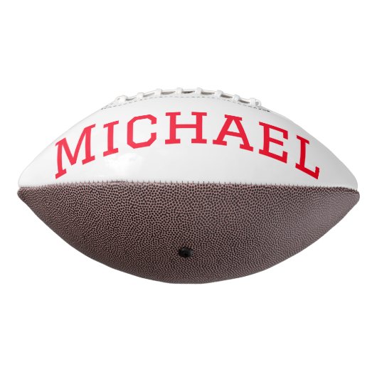 サッカーパーソナライズされた赤と白選手 アメリカンフットボール (回転270)