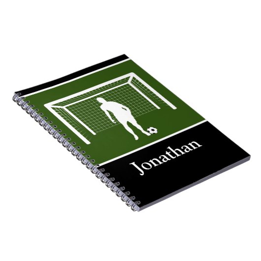 サッカーパーソナライズされた選手がゴアリー選手をコーチ ノートブック (右側)
