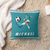 サッカーパーソナライズされた選手のグラクールフィックストライプの クッション (ブランケット)