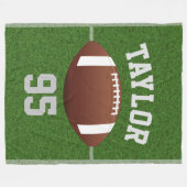 サッカーパーソナライズされた選手の名前と番号 フリースブランケット (正面(横))