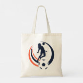 サッカーパーソナライズされた選手の女の子，サッカーチーム トートバッグ (裏面)