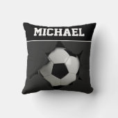 サッカーパーソナライズされた選手の球名スポーツ クッション (裏面)