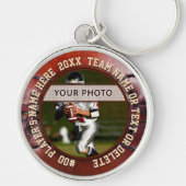 サッカーパーソナライズされた選手への写真付き贈り物 キーホルダー (正面)