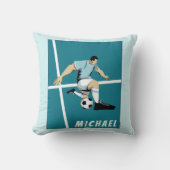 サッカーパーソナライズされた選手コーチイラストレーションカッコいい クッション (正面)