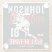 サッカーパーソナライズされた選手チーム番号スポーツ ガラスコースター (裏面)