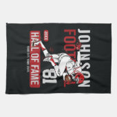 サッカーパーソナライズされた選手チーム番号スポーツ キッチンタオル (横)