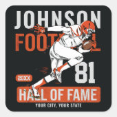 サッカーパーソナライズされた選手チーム番号スポーツ スクエアシール (正面)