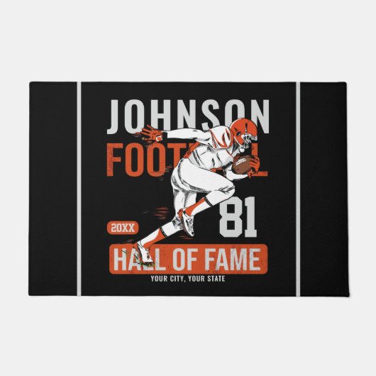 サッカーパーソナライズされた選手チーム番号スポーツ ドアマット (正面)