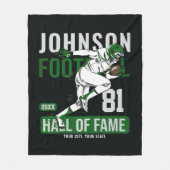 サッカーパーソナライズされた選手チーム番号スポーツ フリースブランケット (正面)