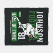 サッカーパーソナライズされた選手チーム番号スポーツ フリースブランケット (正面(横))