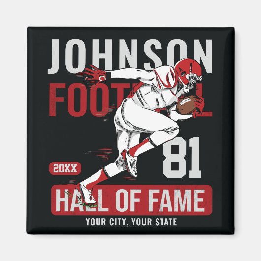 サッカーパーソナライズされた選手チーム番号スポーツ マグネット (正面)