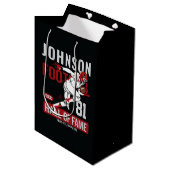 サッカーパーソナライズされた選手チーム番号スポーツ ミディアムペーパーバッグ (正面アングル)