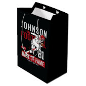 サッカーパーソナライズされた選手チーム番号スポーツ ミディアムペーパーバッグ (裏面アングル)