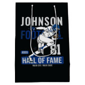 サッカーパーソナライズされた選手チーム番号スポーツ ミディアムペーパーバッグ (裏面)