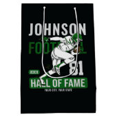 サッカーパーソナライズされた選手チーム番号スポーツ ミディアムペーパーバッグ (裏面)