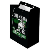 サッカーパーソナライズされた選手チーム番号スポーツ ミディアムペーパーバッグ (裏面アングル)