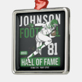 サッカーパーソナライズされた選手チーム番号スポーツ メタルオーナメント (左)