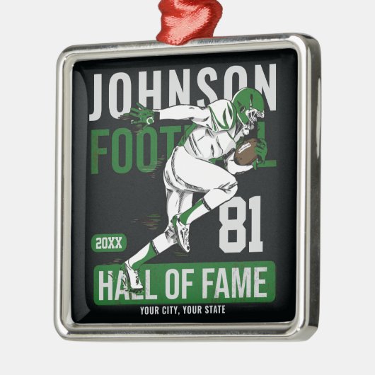 サッカーパーソナライズされた選手チーム番号スポーツ メタルオーナメント (左)