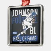 サッカーパーソナライズされた選手チーム番号スポーツ メタルオーナメント (左)