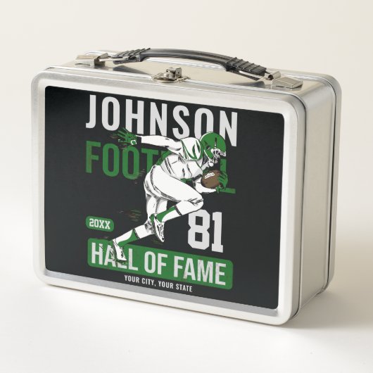 サッカーパーソナライズされた選手チーム番号スポーツ メタルランチボックス (正面)
