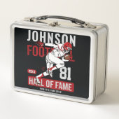 サッカーパーソナライズされた選手チーム番号スポーツ メタルランチボックス (正面)