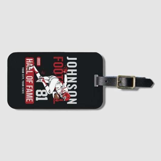 サッカーパーソナライズされた選手チーム番号スポーツ ラゲッジタグ (正面横)