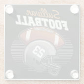 サッカーパーソナライズされた選手チーム番号ヘルメット ガラスコースター (裏面)