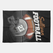 サッカーパーソナライズされた選手チーム番号ヘルメット キッチンタオル (横)