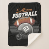 サッカーパーソナライズされた選手チーム番号ヘルメット シェルパブランケット (正面)