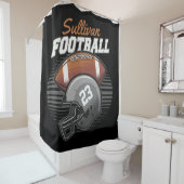 サッカーパーソナライズされた選手チーム番号ヘルメット シャワーカーテン (インサイチュ)