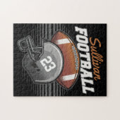 サッカーパーソナライズされた選手チーム番号ヘルメット ジグソーパズル (横)