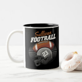 サッカーパーソナライズされた選手チーム番号ヘルメット ツートーンマグカップ
