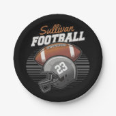 サッカーパーソナライズされた選手チーム番号ヘルメット ペーパープレート (正面)