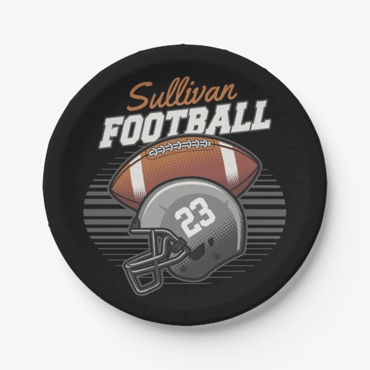 サッカーパーソナライズされた選手チーム番号ヘルメット ペーパープレート (正面)