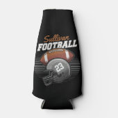 サッカーパーソナライズされた選手チーム番号ヘルメット ボトルクーラー (正面)