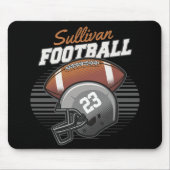 サッカーパーソナライズされた選手チーム番号ヘルメット マウスパッド (正面)