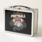 サッカーパーソナライズされた選手チーム番号ヘルメット メタルランチボックス (正面)