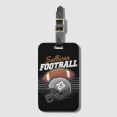 サッカーパーソナライズされた選手チーム番号ヘルメット ラゲッジタグ (正面縦)