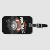 サッカーパーソナライズされた選手チーム番号ヘルメット ラゲッジタグ (正面横)