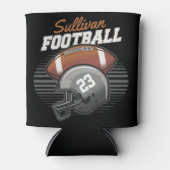サッカーパーソナライズされた選手チーム番号ヘルメット 缶クーラー (正面)