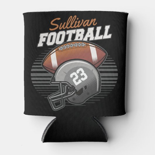 サッカーパーソナライズされた選手チーム番号ヘルメット 缶クーラー (正面)