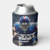 サッカーパーソナライズされた選手フォトハイスクール 缶クーラー (缶正面)