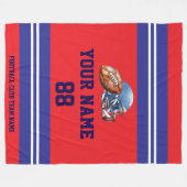 サッカーパーソナライズされた選手 フリースブランケット (正面(横))