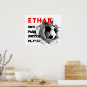 サッカーパーソナライズされた選手 ポスター (キッチン)