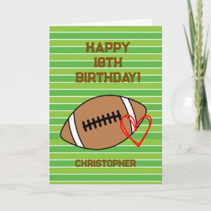 サッカーパーソナライズされた18誕生日 カード