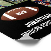 サッカーパーソナライズされた5フォトコラージュ名チーム# ポスター (角)