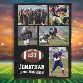 サッカーパーソナライズされた5フォトコラージュ名#チーム フリースブランケット